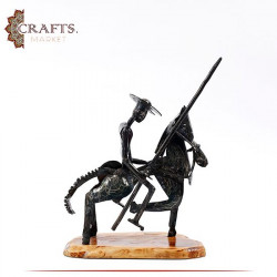 Handmade Metal Figure Table Décor in a Don Quixote design