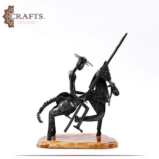 Handmade Metal Figure Table Décor in a Don Quixote design Handmade Metal Figure Table Décor in a Don Quixote design