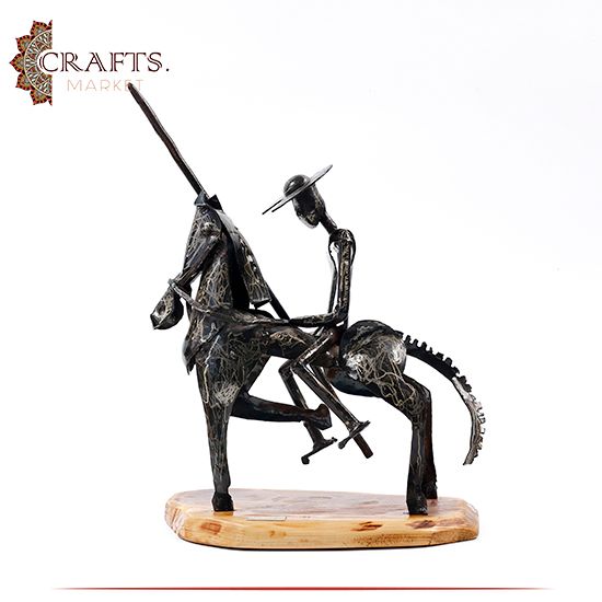 Handmade Metal Figure Table Décor in a Don Quixote design Handmade Metal Figure Table Décor in a Don Quixote design