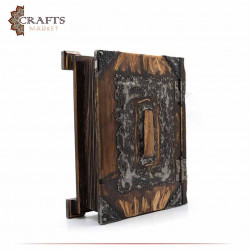 Large wooden box with metal details