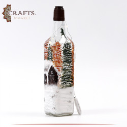 Hand-painted Empty Bottle Table Decor Winter Design