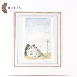 Hand-painted Watercolor Painting  Sky & House  Design Wall Art