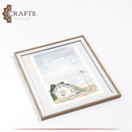 Hand-painted Watercolor Painting Sky & House Design Wall Art Hand-painted Watercolor Painting Sky & House Design Wall Art
