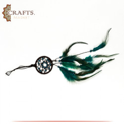 Handmade Dark Green Wall Hanging in a Dreamcatcher Design 