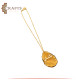 Handmade Golden Resin Pendant with the writing Tea Handmade Golden Resin Pendant with the writing Tea