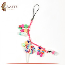 Handmade Pink Plastic Mobile Chain