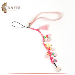 Handmade Pink Plastic Mobile Chain