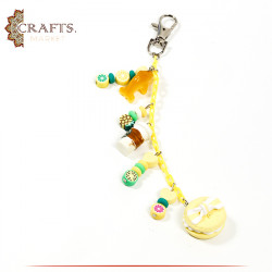 Handmade Yellow Plastic Key Chain