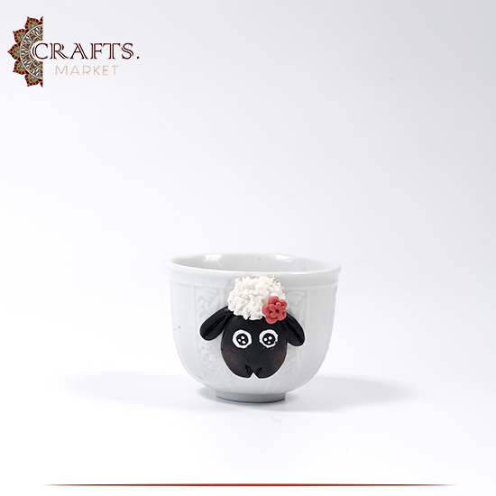 Handmade Porcelain Coffee Cup Set sheep design, 3PCS Handmade Porcelain Coffee Cup Set sheep design, 3PCS