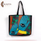 Handmade Black Women Tote Bag in Hamsa design