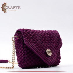 Handmade Purple Cotton Women Shoulder Bag 