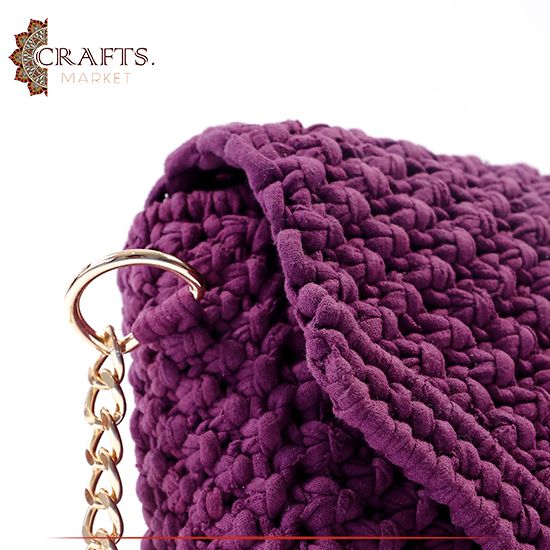 Handmade Purple Cotton Women Shoulder Bag Handmade Purple Cotton Women Shoulder Bag