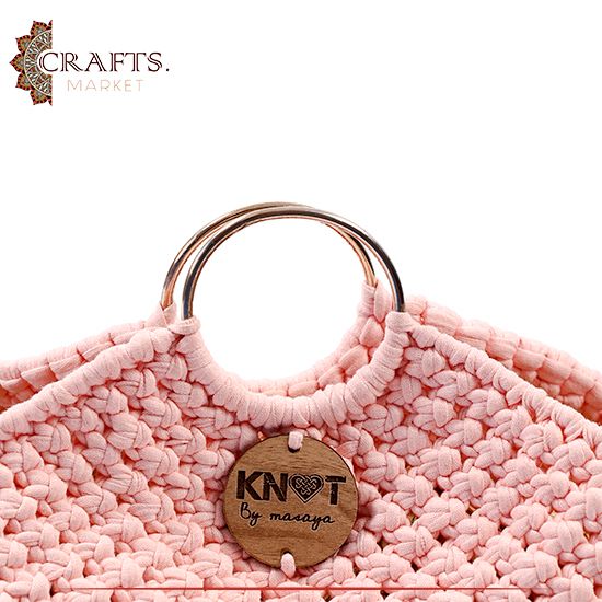Handmade Pink Cotton Women Shoulder Bag Handmade Pink Cotton Women Shoulder Bag