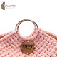 Handmade Pink Cotton Women Shoulder Bag Handmade Pink Cotton Women Shoulder Bag