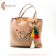 Handmade Beige Burlap Women Tote Bag Handmade Beige Burlap Women Tote Bag