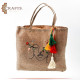 Handmade Beige Burlap Women Tote Bag Handmade Beige Burlap Women Tote Bag