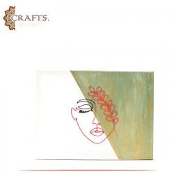 Hand-Painting Acrylic Painting Women Face Design Wall Art