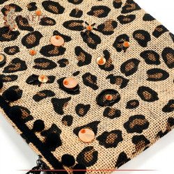 Handmade Beige Burlap Women Clutch