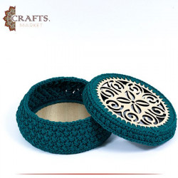 Handmade Dark Green Crochet Serving Tray