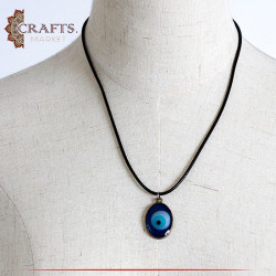 Handmade Women Necklace adorned with Blue Eye Pendant 