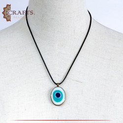 Handmade Women Necklace adorned with Blue Eye Pendant 