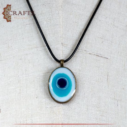 Handmade Women Necklace adorned with Blue Eye Pendant 