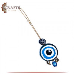 Handmade Car Mirror Hanging Decorated with a Blue Eye design