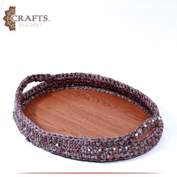Handmade Multi-Color Crochet Tray