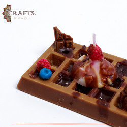 Handmade Waffle-Shaped Candle