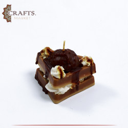 Handmade Waffle-Shaped Candle