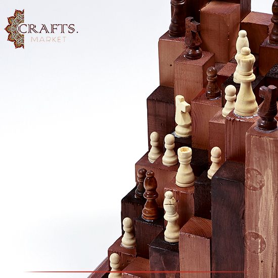 Handmade Wooden Chess Table Décor Handmade Wooden Chess Table Décor