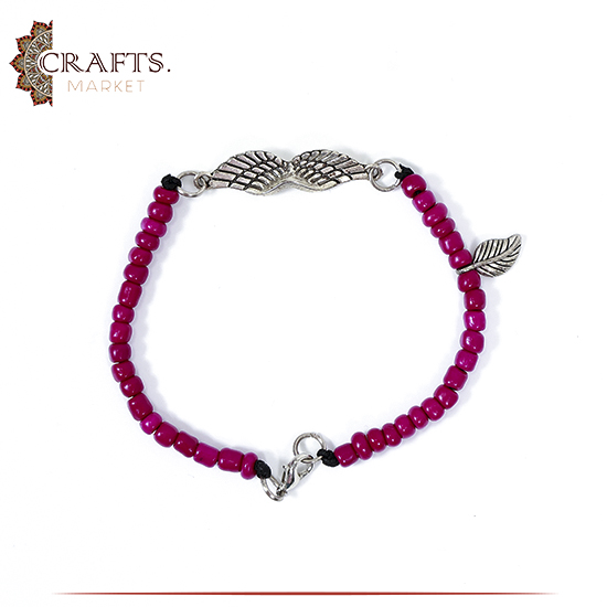 Handmade Beads Women Anklet with Wings Pendant Handmade Beads Women Anklet with Wings Pendant