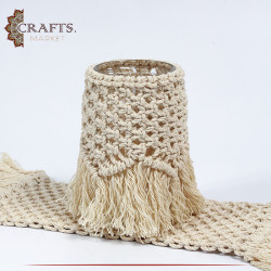 Handmade Ivory Macrame Table Décor Set, 2PCs