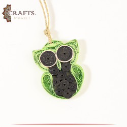 Handmade Quilling art Key chain in an Owl Design	
