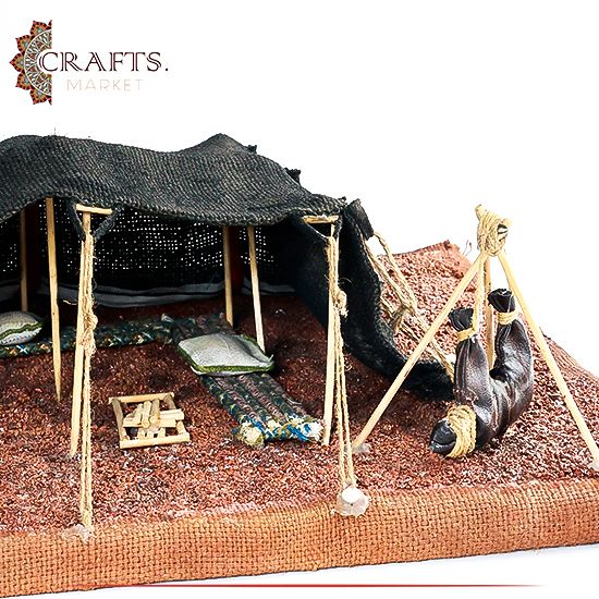 ديكور طاولة مصنوعة يدويا بتصميم مستوحى الخيمة البدوية ديكور طاولة مصنوعة يدويا بتصميم مستوحى الخيمة البدوية