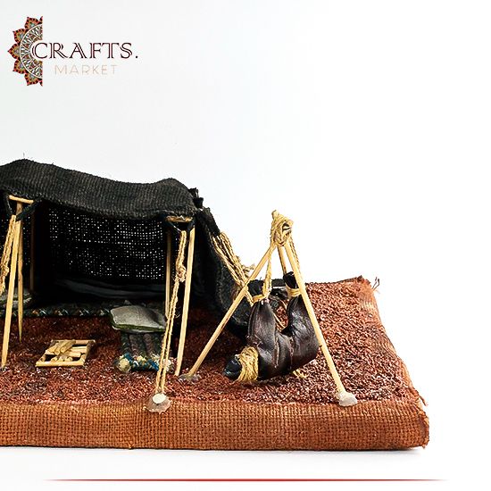 ديكور طاولة مصنوعة يدويا بتصميم مستوحى الخيمة البدوية ديكور طاولة مصنوعة يدويا بتصميم مستوحى الخيمة البدوية