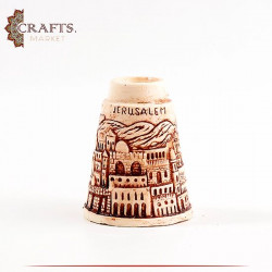 Handmade Artificial Bone Candle Holder in a Jerusalem Design 