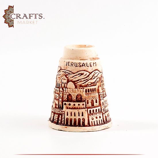 Handmade Artificial Bone Candle Holder in a Jerusalem Design 