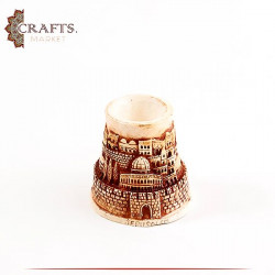 Handmade Artificial Bone Candle Holder in a Jerusalem Design 