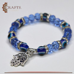 Handmade Crystal Women Bracelet in Blue Eye Design