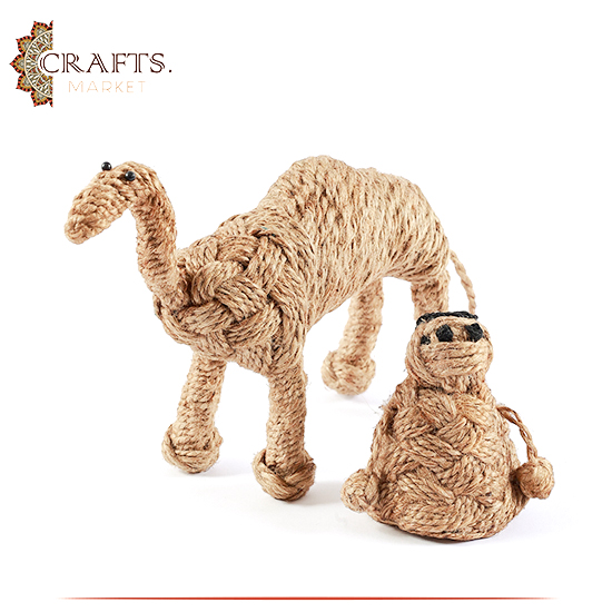 Handmade Rope Table Décor Set in a Camel & Men, 2PCS Handmade Rope Table Décor Set in a Camel & Men, 2PCS