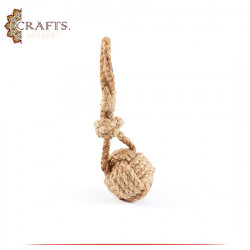 Handmade Beige Rope Key Chain in a Monkey Fists Design