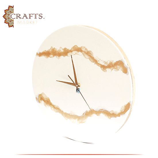 Handcrafted Duo Color Resin Round Wall Clock 