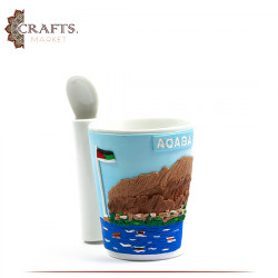 Handmade  Porcelain Mug in al  Aqaba City design