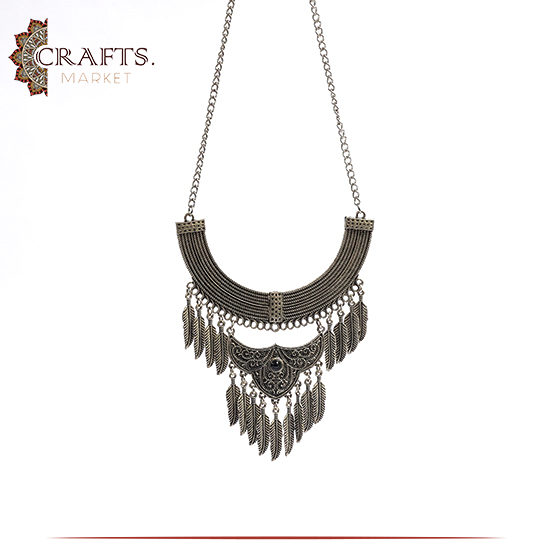 Handmade Silver Metal Women Necklace in a Gypsy Design Handmade Silver Metal Women Necklace in a Gypsy Design