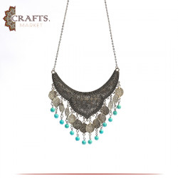 Handmade Dark Silver Metal Women Necklace in a Gypsy design