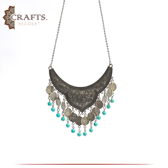 Handmade Dark Silver Metal Women Necklace in a Gypsy design Handmade Dark Silver Metal Women Necklace in a Gypsy design