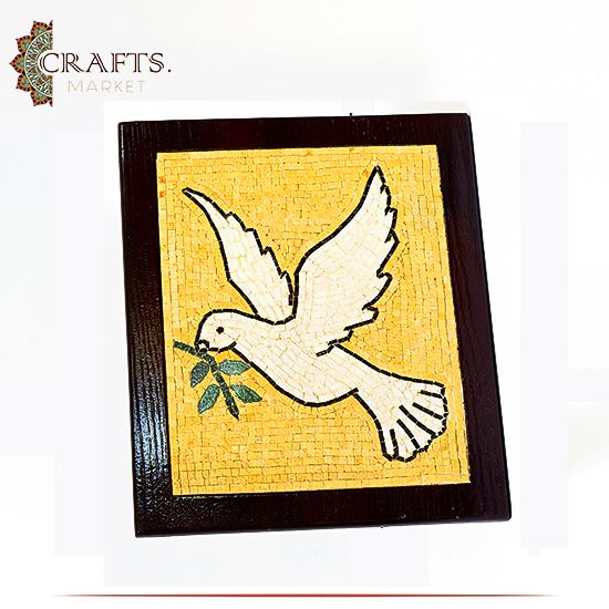 Handcrafted Mosaic Wall Art in a Dove Of Peace Design Handcrafted Mosaic Wall Art in a Dove Of Peace Design