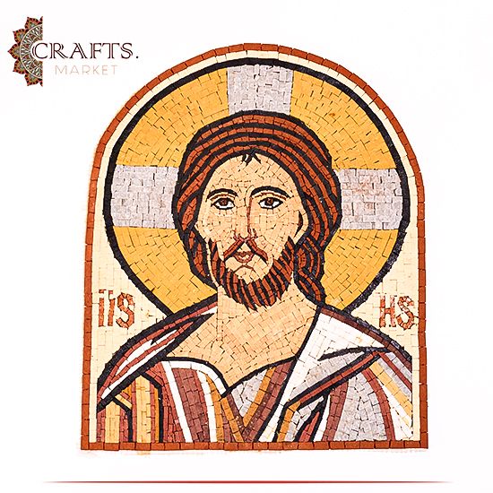 Handcrafted Mosaic Wall Art in a Jesus Design Handcrafted Mosaic Wall Art in a Jesus Design