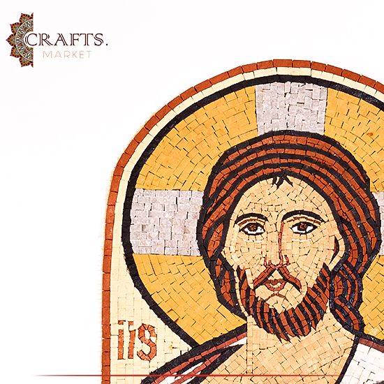 Handcrafted Mosaic Wall Art in a Jesus Design Handcrafted Mosaic Wall Art in a Jesus Design